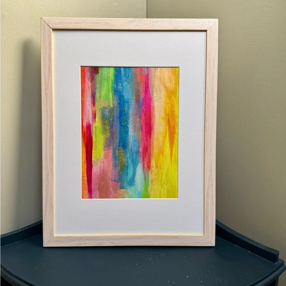 Original Nina Juniper Art “The Umbrella Formal” 10x13 Frame Colorful Art - Picture 5 of 9